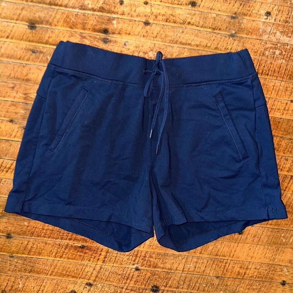 Athleta navy blue knit athletic sporty M knit running shorts
